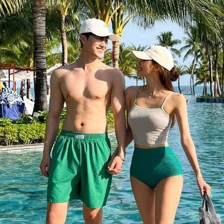 High Waist Backless Split Swimsuit