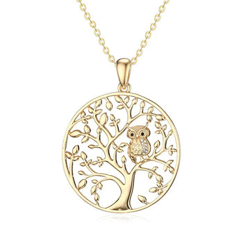 Gold Hollow Tree Of Life Necklace