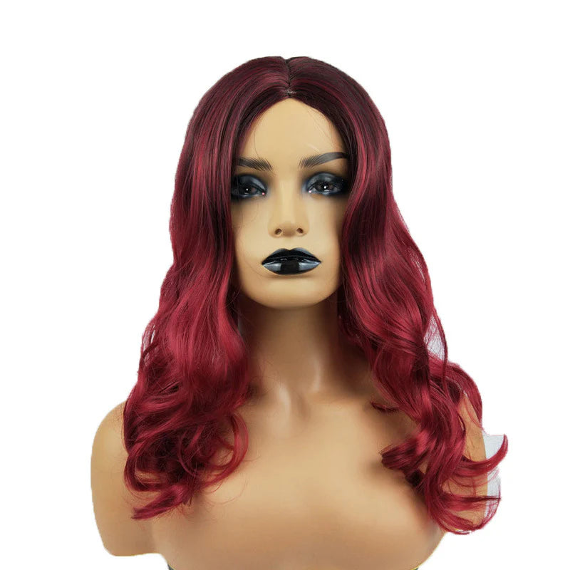 Burgundy Long Curly Human Hair Wigs