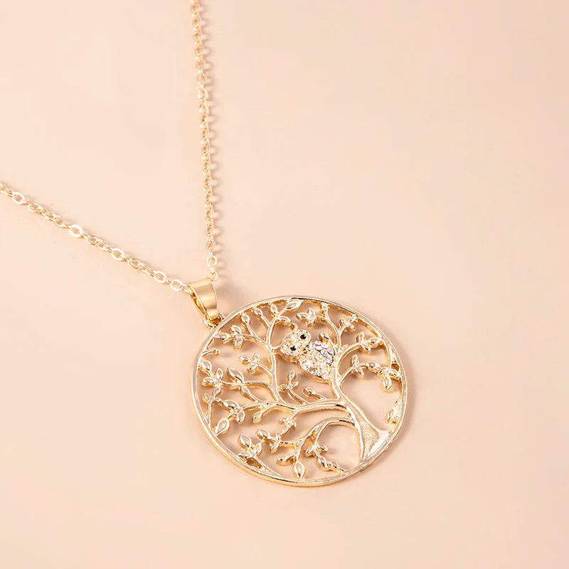 Gold Hollow Tree Of Life Necklace