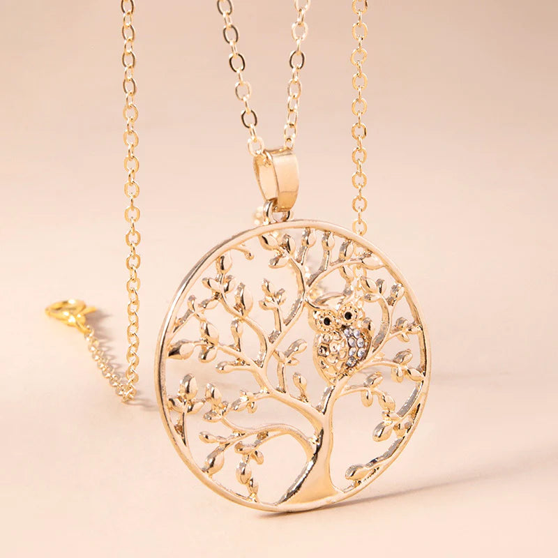 Gold Hollow Tree Of Life Necklace