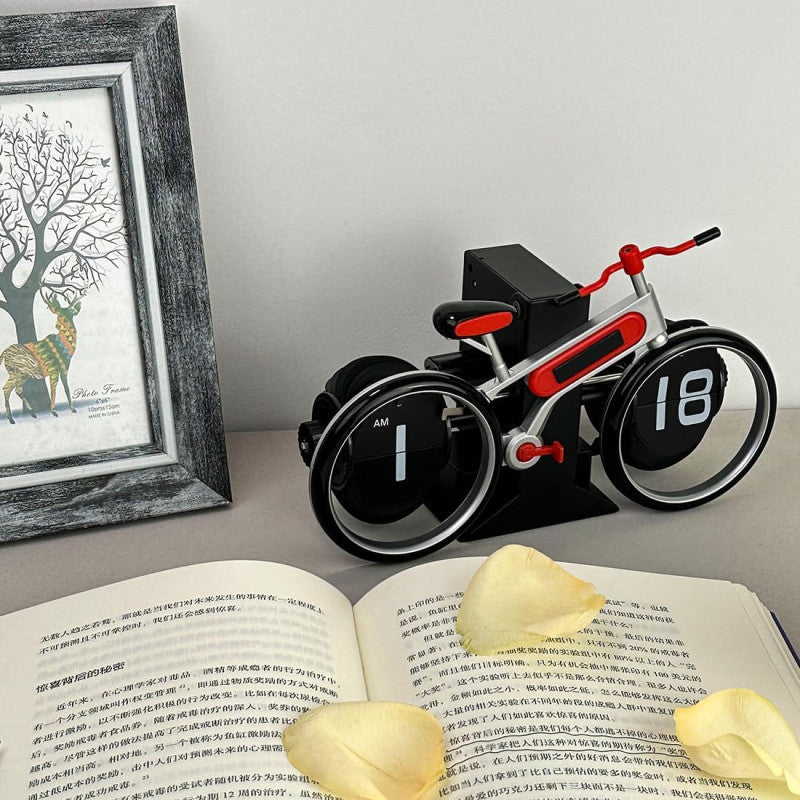 Bicycle Flip Clock, Flip Down Clock, Retro Digital Flip Desk Clock, Vintage Design Auto Flip Clock Home And Office Decoration